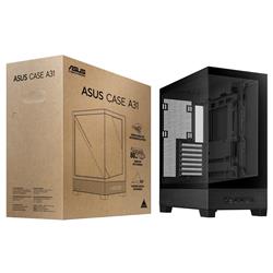 ASUS A31Boîtier de jeu moyen tour ATX, Verre trempé double face Noir
