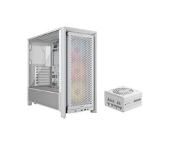 CORSAIR FRAME 4000D RS ARGB Case, White + RM1000e White PSU