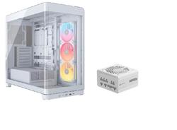 CORSAIR FRAME 4500X LX-R RGB LINK PC Case + RM1000e PSU, White