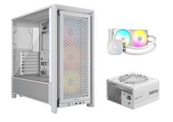 CORSAIR FRAME 4000D RS ARGB PC Case +  NAUTILUS 240 RS ARGB AIO + RM850e PSU, White