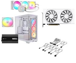 CORSAIR 3500X RS-R ARGB, RM850x PSU, NAUTILUS 360 ARGB AIO + XFX Swift AMD Radeon RX 9060 XT OC GPU, Blanc
