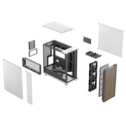 FRACTAL DESIGN North XL EATX ATX mATX Mid Tower PC Case - Chalk White Chassis with Oak Front and Mesh Side Panel