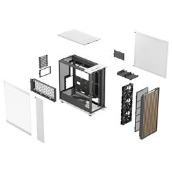 FRACTAL DESIGN North XL EATX ATX mATX Mid Tower PC Case - Chalk White Chassis with Oak Front and Clear TG Side Panel