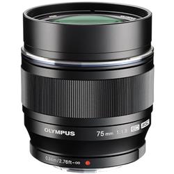 OLYMPUS \ OM SYSTEM M.Zuiko Digital ED 75mm f/1.8 Lens (Black) | 150mm Equivalent in 35mm Format | Compact (2.7x2.5"), Lightwei