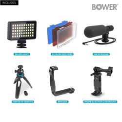 Bower Deluxe Photo Vlogger Kit w/ LED, Mic & Remote(Open Box)