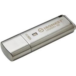 Kingston IronKey Locker+ 50 USB Flash Drive - 128 GB - USB 3.2 (Gen 1) Type A - 145 MB/s Read Speed - 115 MB/s Write Speed - Si