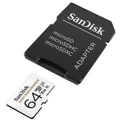 SanDisk High Endurance microSD 64GB 100/40MB/s U3 V30 C10   White