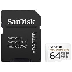 SanDisk High Endurance microSD 64GB 100/40MB/s U3 V30 C10   White