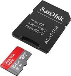 SanDisk Ultra microSD 64GB 140MB/s C10 UHS U1 A1 Card+Adapter Silver