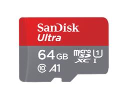 SanDisk Ultra microSD 64GB 140MB/s C10 UHS U1 A1 Card+Adapter Silver