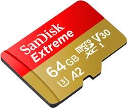 SanDisk Extreme microSD 64GB 170/80MB/s C10 UHS U3 V30 A2 Gold