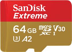 SanDisk Extreme microSD 64GB 170/80MB/s C10 UHS U3 V30 A2 Gold