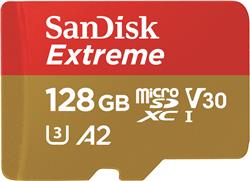 SanDisk Extreme microSD 128GB 190/90MB/s C10 UHS U3 V30 A2 Gold