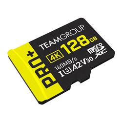 TeamGroup PRO+ 128GB MicroSDXC UHS-I U3 A2 V30 Up to 160 MB/s and 110 MB/s w/Adapter