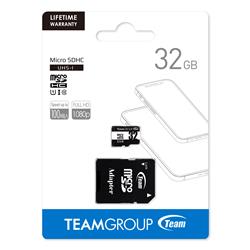 TeamGroup 32GB microSDHC UHS-I/U1 Class 10 Memory Card with Adapter