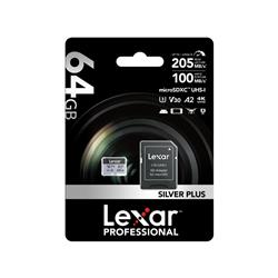 LEXAR SILVER PLUS 64GB microSDXC A2  V30(Open Box)