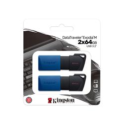 KINGSTON DataTraveler Exodia M 64GB USB 3.2 Gen 1 2-Pack - Flash Drive