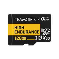 TeamGroup High Endurance 128GB Micro SDXC UHS-I U3 V30 4K Designed  for Security Camera and video recording(20,000hrs) THUSDX12