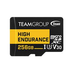 TeamGroup High Endurance 256GB Micro SDXC UHS-I U3 V30 4K Designed  for Security Camera and video recording(40,000hrs) THUSDX25