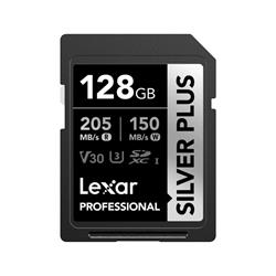 LEXAR Professional SILVER PLUS 128GB SDXC UHS-I U3 V30 C10 - SD Card