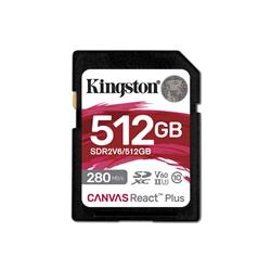 Kingston Canvas React Plus 512GB SDXC UHS-II U3 V60 C10 - SD Card