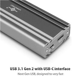 Vantec (NST-206C3-SG) M.2 Nvme SSD to USB 3.1 Gen 2 Type C Enclosure with C to C Cable, Space Gray Color, ID6(Open Box)