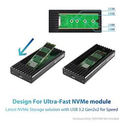 Vantec NexStar SX, M.2 NVMe SSD to USB 3.2 Gen2x2 (NST-230C3-BK)