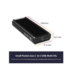 Vantec NexStar SX, USB 3.2 Gen2x1 Type C M.2 NVMe/SATA RGB Enclosure(Open Box)