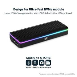 Vantec M.2 NVMe SSD vers USB 3.1 Gen 2x1 Type C Syncable RGB Enclosure