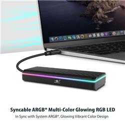 Vantec M.2 NVMe SSD vers USB 3.1 Gen 2x1 Type C Syncable RGB Enclosure