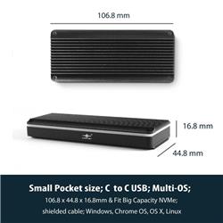 Vantec M.2 NVMe SSD vers USB 3.1 Gen 2x1 Type C Syncable RGB Enclosure