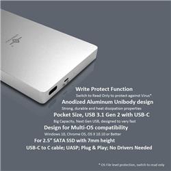 Vantec 2.5" SATA SSD to USB 3.1 Gen 2 Type C Enclosure