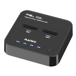 Maiwo K3016P Dual Bay USB3.1 Gen2 Type-C to PCIe NVMe M.2 Docking Station with 1:1 Clone Function ,Black(Open Box)