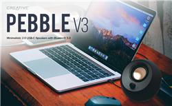 CREATIVE Pebble V3 Minimalistic 2.0 USB-C Speakers, Black