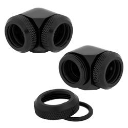 CORSAIR Fitting (hard tube),XF Hardline 2-pack (90° Angled 14mm OD compression; black)