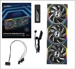 LIAN LI UNI FAN SL WIRELESS LCD RGB Noir 3x 12cm Pack Ventilateur avec Contrôleur