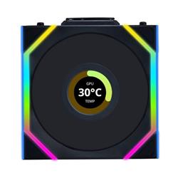 LIAN LI UNI FAN SL WIRELESS RGB LCD Reverse Black Color Single Pack 12cm Fan Pack without Controller (Reverse Blade )