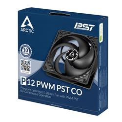 Arctic P12 PWM PST CO – 120mm Pressure optimized case fan | PWM Controlled speed with PST, Dual Ball bearing