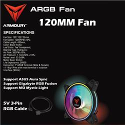 ARMOURY ARGB 120mm Chassis Fan(Open Box)