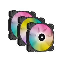 CORSAIR iCUE SP120 RGB ELITE Performance 120mm PWM Triple Fan Kit with iCUE Lighting Node CORE