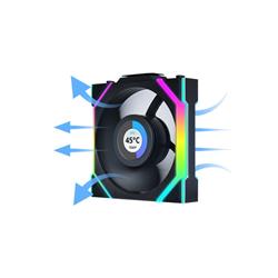 LIAN LI UNI FAN SL WIRELESS RGB Lame inversée Couleur noire 3x 12 cm Pack de ventilateurs avec contrôleur (Lame inversée)