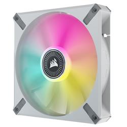 CORSAIR ML140 RGB ELITE, 140mm Magnetic Levitation RGB Fan with AirGuide, 2-Pack with Lighting Node CORE - White Frame