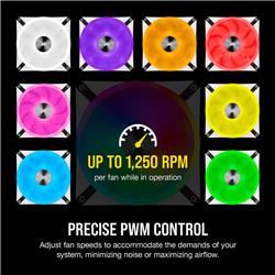 Corsair iCUE QL140 RGB 140mm RGB PWM White Dual Fan Kit with Lighting Node CORE