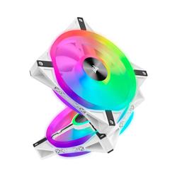 Corsair iCUE QL140 RGB 140mm RGB PWM White Dual Fan Kit with Lighting Node CORE