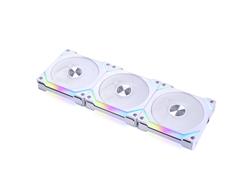 LIAN LI Uni Fan SL120 V2 RGB Case Fan, 3 Pack w/ Fan Controller - White