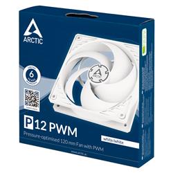 Arctic P12 PWM (White) – 120mm Pressure optimized case fan | PWM Controlled speed