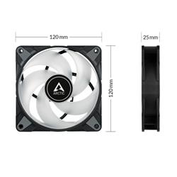 Arctic P12 PWM PST A-RGB 0dB (Black) – 120mm Pressure optimized case fan | PWM controlled speed with PST | A-RGB illumination