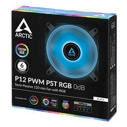 Arctic P12 PWM PST RGB 0dB – 120mm Pressure optimized case fan | PWM controlled speed with PST | RGB illumination