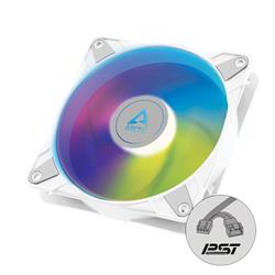 Arctic P12 PWM PST A-RGB 0dB (White) – 120mm Pressure optimized case fan | PWM controlled speed with PST | A-RGB illumination