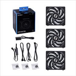 LIAN LI Uni Fan P28 Case Fan, 120mm Daisy Chain PWM Fan, 3 Pack w/ Fan Controller - Black